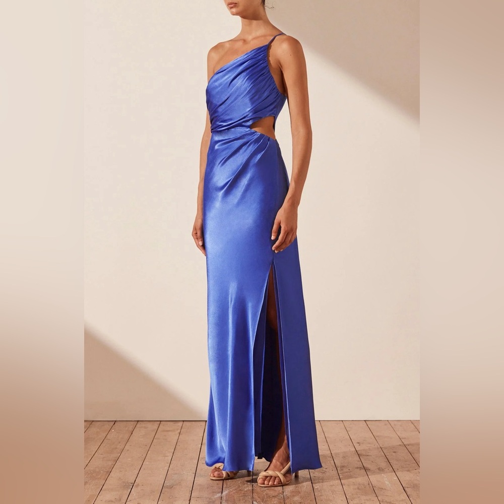 ONLY WORN ONCE : Shona Joy asymmetrical gathered maxi dress